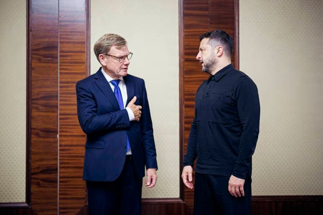 Johann Wadephul (CDU), Bundesaussenminister, trifft Wolodymyr Selenskyj, Staatspraesident der Ukraine. Kyjiw, 22.08.2026. Fotografiert im Auftrag des Auswaertigen Amtes Kyjiw Ukraine Copyright: xThomasxTrutschel AAx