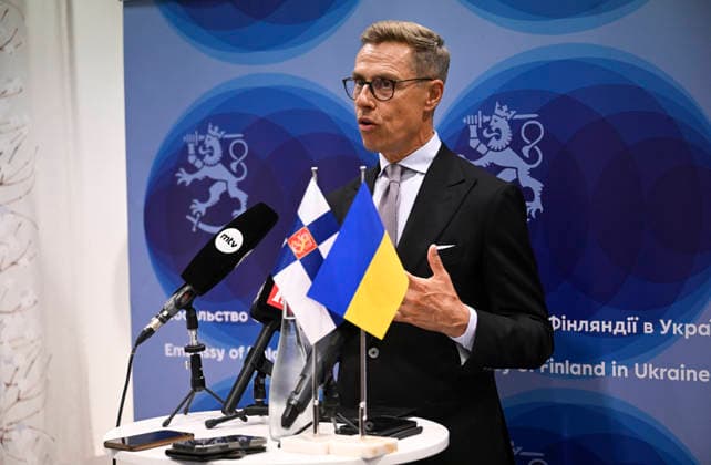 LKS 20260824 Finland s President Alexander Stubb is speaking during his press conference in the evening after the Coalition of the Willing Meeting in Kyiv, Ukraine on Ukraine’s 35th Independence Day, August 24, 2026. - ANTTI AIMO-KOIVISTO Kiova Ukraine  Copyright: xAnttixAimo-Koivistox EAYnmnzP8Uw