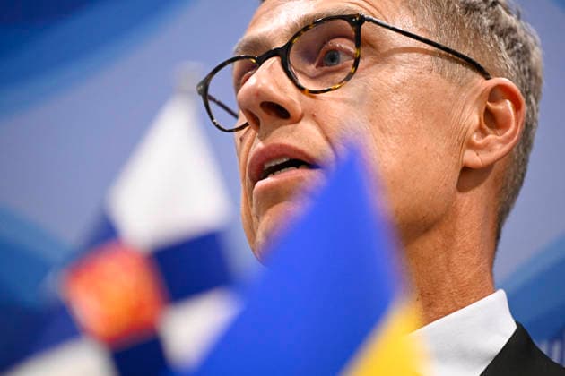 LKS 20260824 Finland s President Alexander Stubb is speaking during his press conference in the evening after the Coalition of the Willing Meeting in Kyiv, Ukraine on Ukraine’s 35th Independence Day, August 24, 2026. - ANTTI AIMO-KOIVISTO Kiova Ukraine  Copyright: xAnttixAimo-Koivistox 5Y92ed7r0MM
