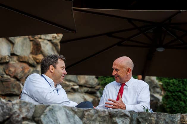 (L-R) Lars Klingbeil, Bundesminister der Finanzen, trifft John Healey, Finanzminister UK, zum Gespraech im Rahmen des G-20 Treffens der Finanzministerinnen und Finanzminister sowie Notenbankgouverneurinnen und Notenbankgouverneuren. Asheville, 30.08.2026. Fotografiert im Auftrag des Bundesministeriums der Finanzen. Asheville United States of America Copyright: xAmreixSchulz BMFx