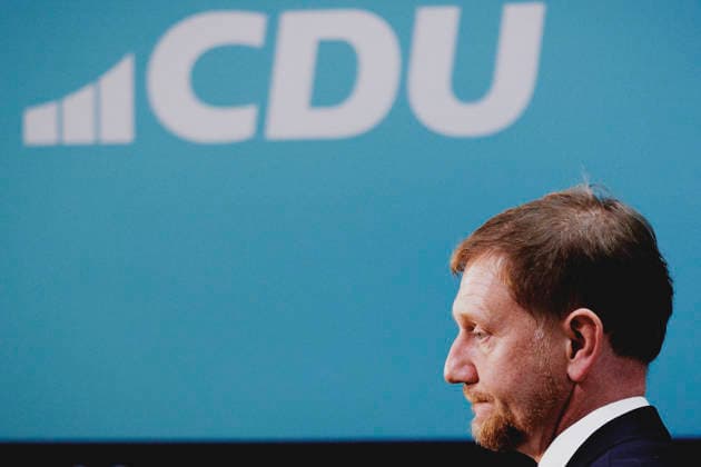 Michael Kretschmer, Ministerpraesident von Sachsen, aufgenommen nach der Vorstandssitzung der CDU als Reaktion auf die Landtagswahl in Sachsen-Anhalt in Berlin, 07.09.2026. Mit rund 44% hat die AfD (Alternative fuer Deutschland) die Landtagswahl deutlich vor der CDU mit rund 17,5% gewonnen. Berlin Deutschland Copyright: xFlorianxGaertnerx