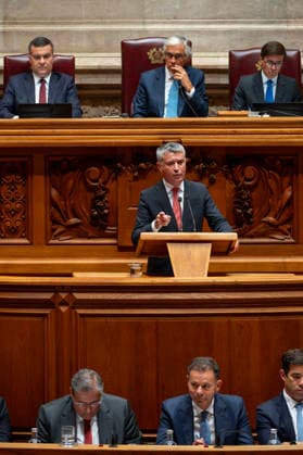 September 8, 2026, Lisbon, Lisbon, Portugal: JOSE LUIS CARNEIRO leader os Socialist Party speaks during the parliamentary debate on a motion of censure against the government presented by the Chega party at the Assembleia da Republica (Portuguese Parliament) in Lisbon. Lisbon Portugal - ZUMAr238 20260908_zip_r238_046 Copyright: xRicardoxRochax