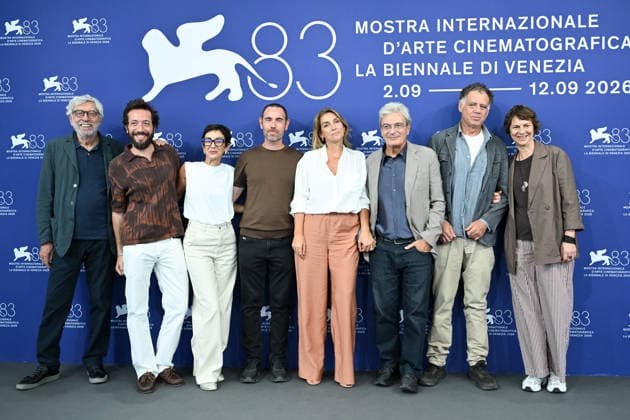 September 10, 2026, Venice, Rome, Italy: Domenico Starnone, Valerio Vigliar, Daniela Ciancio, Carmine Guarino, Ippolita Di Majo, Mario Martone, Jacopo Quadri, and Silvia Moraes during the photocall for the film Scherzetto, 83rd Venice Film Festival. Venice, September 10, 2026 Venice Italy  - ZUMAa289 20260910_zia_a289_304 Copyright: xMlax xAgfx