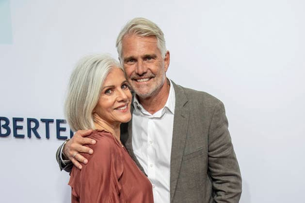 Birgit Schrowange and Frank Spothelfer attend the Bertelsmann Party at the Bertelsmann Representative Office on September 10, 2026 in Berlin, Germany Bertelsmann Party 2026 in Berlin