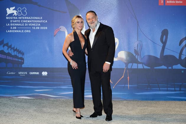 Venice 2026 What Love Builds Screening NB Britney Theriot, Russell Crowe attending the What Love Builds Red carpet as part of the 83th Venice International Film Festival at the Lido in Venice, Italy on September 11, 2026. Photo by Nasser Berzane ABACAPRESS.COM Venice Italy  Copyright: xBerzanexNasser ABACAx
