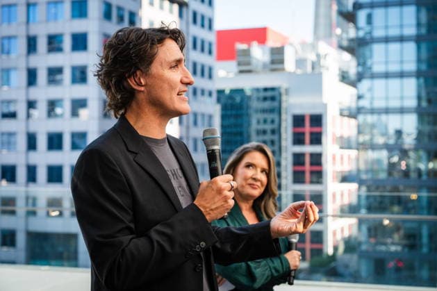 September 11, 2026, Toronto, On, Canada: Former prime minister Justin Trudeau and his former chief of staff, Katie Telford, are pictured at a launch event for their new media and entertainment production company, Hope and Hard Work, during the Toronto International Film Festival at TIFF Lightbox in Toronto, on Friday, Sept. 11, 2026. Toronto Canada - ZUMAc35_ 20260911_zaf_c35_268 Copyright: xLauraxProctorx