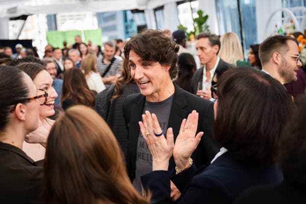 September 11, 2026, Toronto, On, Canada: Former prime minister Justin Trudeau mingles at a launch event for his and Katie Telford s new media and entertainment production company, Hope and Hard Work, during the Toronto International Film Festival at TIFF Lightbox in Toronto, on Friday, Sept. 11, 2026. Toronto Canada  - ZUMAc35_ 20260911_zaf_c35_282 Copyright: xLauraxProctorx