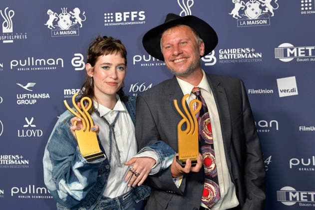 Lia von Blarer und Robert Stadlober bei der Verleihung des Deutschen Schauspielpreises 2026 im Hotel Pullman Berlin Schweizerhof. Berlin, 11.09.2026
