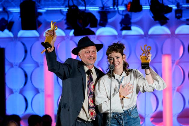 Deutscher Schauspielpreis 2026 Preisträgerin Lia von Blarer und Preisträger Robert Stadlober Bühne Show 15 Jahre Deutscher Schauspielpreis und 20 Jahre BFFS, Pullman Berlin Schweizerhof, Datum: 11.09.2026 Copyright: xEventpressx