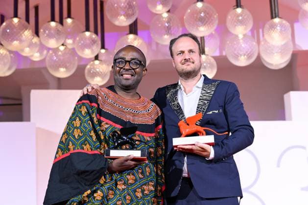 September 12, 2026, Venice, Rome, Italy: Auguste Bernard Kouemo Yanghu with the Lion of the Future Award, the Luigi De Laurentiis Venice Award for a Debut Film for the film House of the Wind, and the Orizzonti Special Jury Prize for the film House of the Wind, during the award-winning red carpet, 83rd Venice Film Festival. Venice, September 12, 2026 Venice Italy - ZUMAa289 20260912_zia_a289_472 Copyright: xMariaxLauraxAntonellix xAgfx