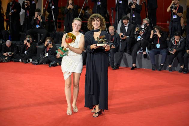 September 12, 2026, Venice Lido, Italy: May el-Toukhy (l) and Mathilde Arcel (r) with the Golden Lion for the Best Film Award and with the Coppa Volpi for Best Actress Award and for Woman Unknown and at the Winners Photocall during the 83rd Venice International Film Festival at Sala Grande. Venice Lido Italy  - ZUMAs197 20260912_aaa_s197_536 Copyright: xMarioxCartellix