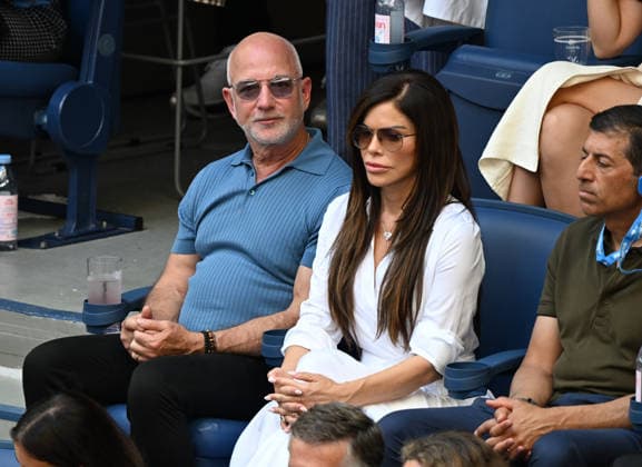 FLUSHING NY- SEPTEMBER 13: Jeff Bezos and Lauren Sanchez Bezos are seen watching Alexander Zverev Vs Ben Shelton at the finals in Arthur Ashe Stadium during The 2026 US Open at the USTA Billie Jean King National Tennis Center on September 13, 2026 in Flushing Queens. Copyright: xmpi04x