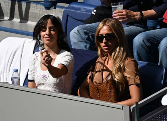 FLUSHING NY- SEPTEMBER 13: Camila Cabello and Tate McRae are seen watching Alexander Zverev Vs Ben Shelton at the finals in Arthur Ashe Stadium during The 2026 US Open at the USTA Billie Jean King National Tennis Center on September 13, 2026 in Flushing Queens. Copyright: xmpi04x