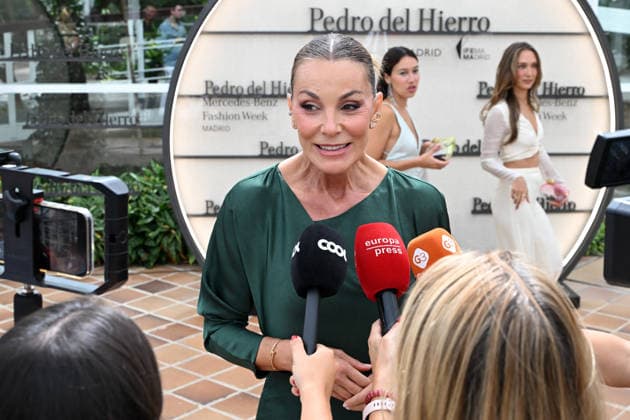 The Pedro del Hierro brand presents its Hamani collection at Mercedes-Benz Fashion Week Madrid. Mar Flores speaks with the press during the presentation of the Hamani collection by the Pedro del Hierro brand on September 14, 2026, in Madrid, Spain. The collection takes its inspiration from the Japanese tradition of contemplating the cherry blossoms, celebrating fleeting beauty, digital disconnection, and time as a true luxury. CELEBRITIES PHOTOCALL FASHION FASHION WEEK RUNWAY CIBELES José Madrid, Madrid, Spain  Copyright: xJosÃ xOlivax 7773986