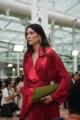 A model Durning Firma collection during Pasarela Cibeles Mercedes-Benz Fashion Week Madrid 2065 in Madrid, on Monday , 14 September 2026. Cordon Press 