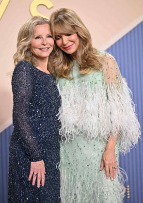 Cheryl Ladd and Jaclyn Smith appear backstage during the 78th annual Primetime Emmy Awards at the Peacock Theater in Los Angeles on Monday, September 14, 2026.  LAP20260914237 CHRISxCHEW