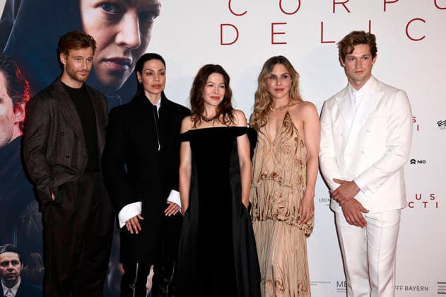 Alexander Fehling, Haley Louise Jones, Hannah Herzsprung, Lena Stahl und Damian Hardung bei der Premiere des Kinofilms Corpus Delicti im Delphi Filmpalast. Berlin, 14.09.2026