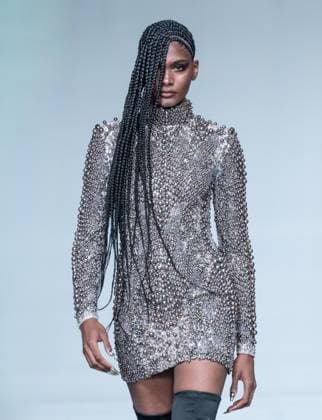 September 14, 2026, Bronx, New York, USA: A model walks runway for The Blonds 20th Anniversary by David and Phillipe Blond presented by Motorola Razr Spring Summer 27 fashion show during SS27 FW at Lavan in New York, NY on September 15, 2026. Bronx USA  - ZUMAr339 20260914_znp_r339_194 Copyright: xLevxRadinx