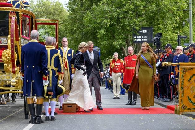 Den Haag, The Netherlands, 2026-09-15 13:19:40 THE HAGUE, 17-09-2024, Royal Theatre Arrival of King Willem-Alexander and Queen Maxima with Princess Amalia at the Royal Theatre during Prinsjesdag. The King will read the Speech from the Throne at the Royal Theatre to members of the First and Second Chambers. PHOTO: NL Beeld Patrick van Emst Credit: NL Beeld Patrick van Emst  Copyright: xx x