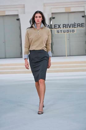 September 15, 2026, Madrid, Spain: A model parades with Alex Riviere design during Mercedes Benz Fashion Week Madrid Cibeles Palace in Madrid, 15 February of 2026 Spain Madrid Spain - ZUMAs197 20260915_aaa_s197_332 Copyright: xAtilanoxGarciax