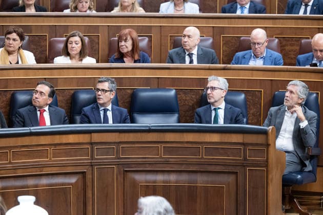 The Government Once Again Faces Questions from Congress on the Crisis in Ceuta I D The Minister of Foreign Affairs, the European Union, and Cooperation, José Manuel Albares; the Minister of the Presidency, Justice, and Relations with Parliament, Félix Bolanos; the Minister of Finance, Arcadi Espana; and the Minister of the Interior, Fernando Grande Marlaska, during a question-and-answer session with the government in the Congress of Deputies on September 16, 2026, in Madrid, Spain. The migration crisis that Ceuta has been experiencing since last July is once again the focus of the opposition’s questions to the government during the question period, with inquiries such as what plans exist for the autonomous city or whether the government be  Copyright: xJesusxHellinx 7778264