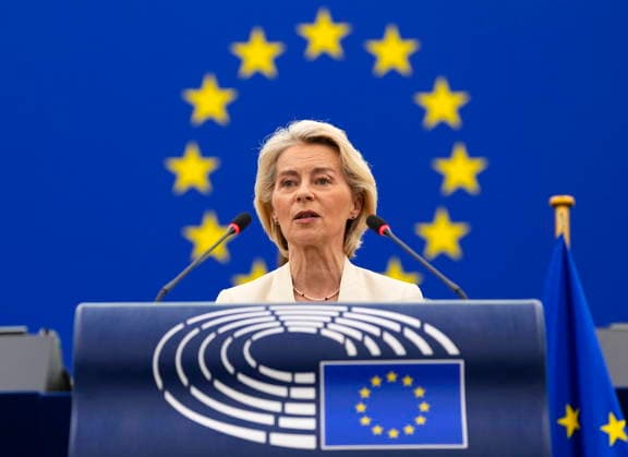 September 16, 2026, Strasbourg, France: European Commission President Ursula von der Leyen delivers the State of the European Union address at the European Parliament in Strasbourg, France, on Wednesday, Sept. 16, 2026. Strasbourg France  - ZUMAc35_ 20260916_zaf_c35_032 Copyright: xJustinxTangx