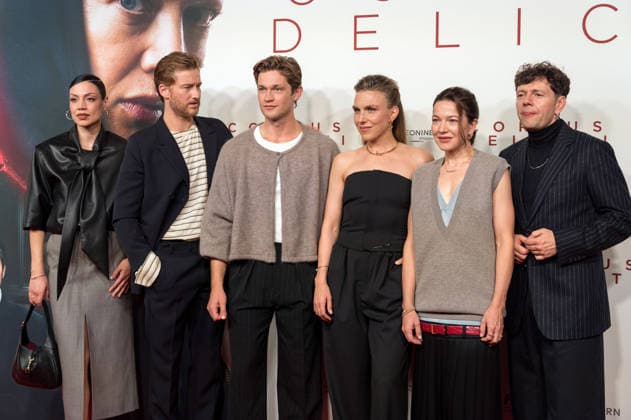 Haley Louise Jones, Alexander Fehling, Damian Hardung, Lena Stahl, Hannah Herzsprung und Christian Friedel bei der Premiere des Kinofilms Corpus Delicti im Mathäser Filmpalast. München, 15.09.2026