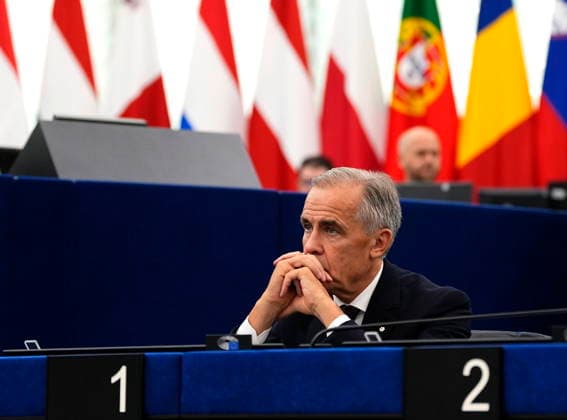 September 16, 2026, Strasbourg, France: Prime Minister Mark Carney attends the State of the European Union address by President of the European Commission Ursula von der Leyen, at the European Parliament in Strasbourg, France, on Wednesday, Sept. 16, 2026. Strasbourg France  - ZUMAc35_ 20260916_zaf_c35_036 Copyright: xJustinxTangx