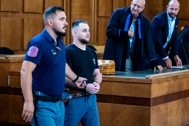 The High Court in Prague heard an appeal in the case of the Czech-Ukrainian fake bankers , in Prague, on September 16, 2026. The Municipal Court had sentenced them to 11.5 to 12.5 years in prison, though the verdict is not yet final. Defendant Marek Petriste (middle). (CTKxPhoto VitxSimanek) CTKPhotoP2026091604325  CTKPhotoP2026091604325