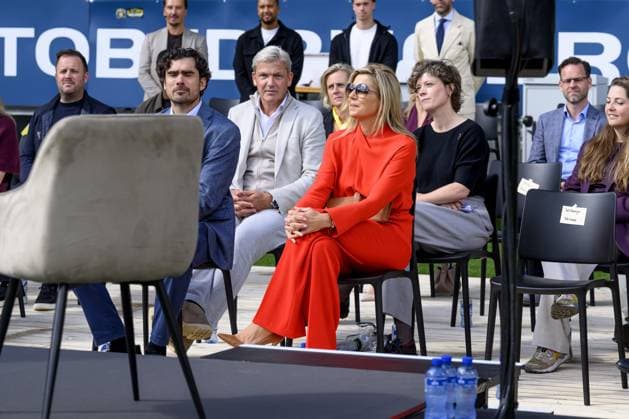 breda, The Netherlands, 2026-09-16 14:02:04 BREDA, 14-02-2026, NAC Breda Queen Maxima attends a meeting of the Cinetree Foundation regarding the documentary *Echte Mannen Huilen Niet* (Real Men Don t Cry) at the NAC Breda stadium. This documentary focuses on the mental health of men in the world of football. PHOTO: NLBeeld Patrick van Emst Credit: NL Beeld Patrick van Emst  Copyright: xx x