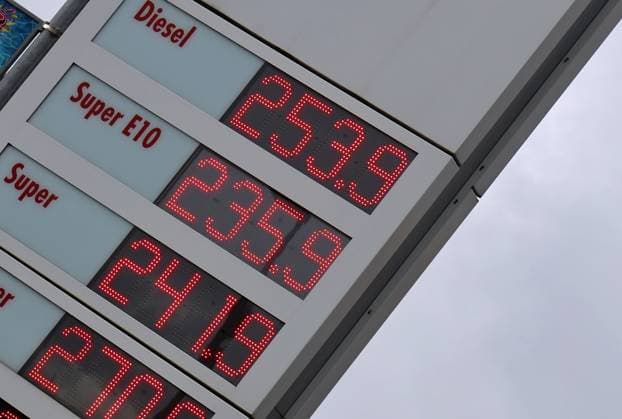 Spritpreise 16.09.2026, Koelleda, Benzinpreise Spritpreise, Diesel kostet heute am Nachmittag 2,539â‚¬, Super liegt bei 2,419â‚¬, am guenstigsten ist E10 mit 2,359â‚¬