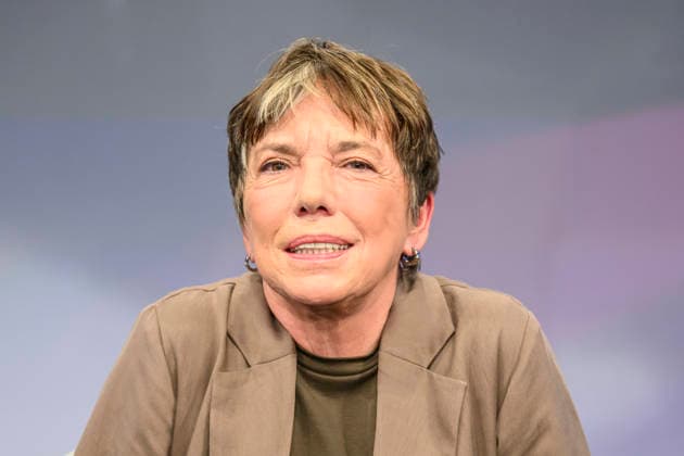 im Bild v.l.: Margot Käßmann (Theologin), GER, Berlin, Studio, zu Gast bei Maischberger, politische Talkshow, TV, Format, mit Moderatorin Sandra Maischberger, Das Erste, aus Adlershof Am Studio 20, 16.09.2026, Copyright: HMBxMedia UwexKoch