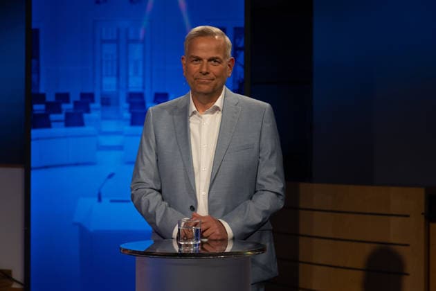Mecklenburg-Vorpommern state election campaign continues in Germany SCHWERIN, GERMANY - SEPTEMBER 16: Leif-Erik Holm, the Alternative for Germany (AfD) party s lead candidate in Mecklenburg-Vorpommern s state election, is seen ahead of a televised election debate hosted by NDR in Schwerin, Germany, on September 16, 2026, ahead of the state election on September 20. Somaya Abdelrahman Anadolu Schwerin Germany. Editorial use only. Please get in touch for any other usage.  Copyright: x2026xAnadoluxSomayaxAbdelrahmanx