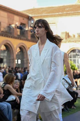 September 16, 2026, Madrid, Spain: A model parades with Acromatyx design during the Mercedes Benz Fashion Week Madrid at Cibeles Palace in Madrid. Madrid Spain  - ZUMAs197 20260916_aaa_s197_300 Copyright: xAtilanoxGarciax
