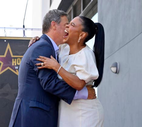 Actress Nia Long is joined by chair of Lionsgate s motion picture group Adam Fogleson during an unveiling ceremony honoring her with the 2,857th star on the Hollywood Walk of Fame in Los Angeles on Wednesday, September 16, 2026.  LAP2026091610 JIMxRUYMEN