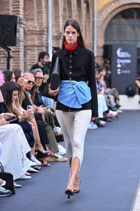 September 16, 2026, Madrid, Spain: A model parades with MoisÃ s Nieto design during Mercedes Benz Fashion Week Madrid Cibeles Palace. Madrid Spain  - ZUMAs197 20260916_aaa_s197_512 Copyright: xAtilanoxGarciax