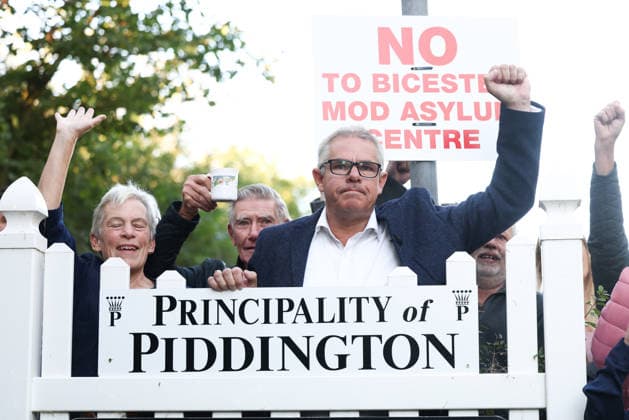 Piddington Referendem 16.09.2026. The village of Piddington votes to symbolically leave the UK in protest against a nearby asylum centre. Residents celebrate by renaming Piddington to the Principality of Piddington  Copyright: xTobyxShepheardx NINTCHDBPICT001108848334
