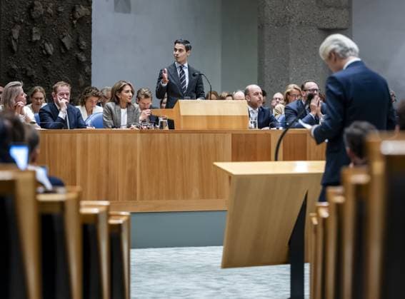THE HAGUE - Prime Minister Rob Jetten speaks during the second day of the General Political Debates. The House of Representatives is discussing the budget presented by the Cabinet on Prinsjesdag. REMKO DE WAAL ANP netherlands out - belgium out  Copyright: xx x568932160x originalFilename: 568932160.jpg
