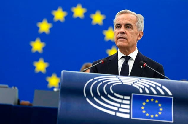 September 17, 2026, Strasbourg, France: Prime Minister Mark Carney addresses the European Parliament in Strasbourg, France, on Thursday, Sept. 17, 2026. Strasbourg France  - ZUMAc35_ 20260917_zaf_c35_008 Copyright: xJustinxTangx