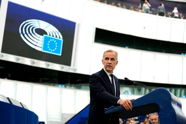 September 17, 2026, Strasbourg, France: Prime Minister Mark Carney addresses the European Parliament in Strasbourg, France, on Thursday, Sept. 17, 2026. Strasbourg France  - ZUMAc35_ 20260917_zaf_c35_019 Copyright: xJustinxTangx