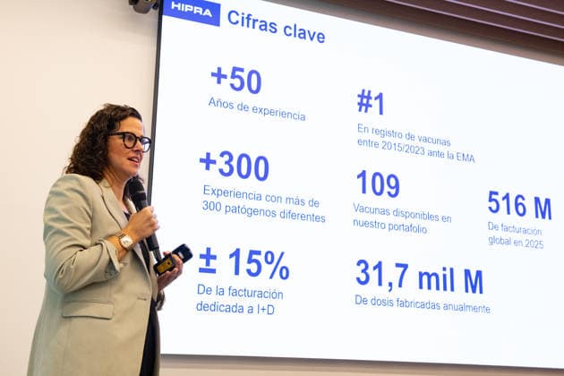 Hipra and ANIS Conference: The New Generation of Vaccines: Technology Platforms, Innovation, and Future Challenges Hipra CEO Carlota Gómez during the Hipra and ANIS conference The New Generation of Vaccines: Technology Platforms, Innovation, and Future Challenges, on September 17, 2026, in Girona, Catalonia, Spain SEPTEMBER 17, 2026 PHARMACEUTICAL INDUSTRY Glòria Sá Girona, Catalonia Girona, Catalonia, Spain Copyright: xGlòriaxSanchezx 7781479