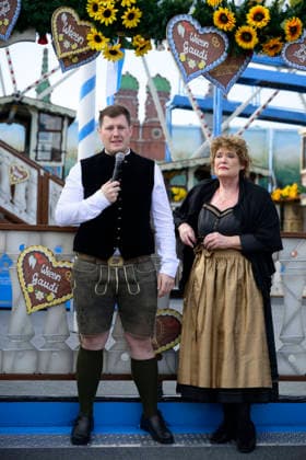 v.l. Sebastian Willenborg, Gabriele Willenborg (Riesenrad) - Offizieller Presserundgang auf dem Oktoberfest Wiesn, München 17.09.2026