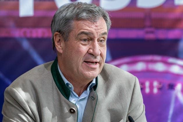 Interessensbekundung der Stadt Nürnberg, Freistaat Bayern und BLSV zu den Finals 20XX, Nürnberg, 17.09.2026 Dr. Markus Söder, Ministerpräsident des Freistaats Bayern (CSU), spricht bei einer Pressekonferenz im Max Morlock Stadion. Mit engagierter Mimik und Gestik erläutert er die Interessensbekundung zu den Finals. Nürnberg Max Morlock Stadion Bayern Deutschland