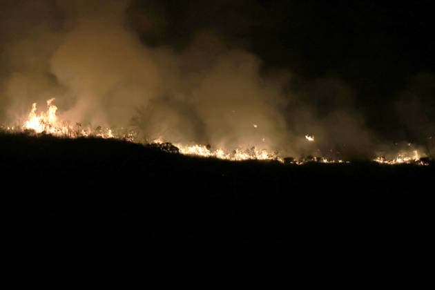 IPA88637773 - The photo shows a massive fire raging on Mount Biliemi in Partinico and in the Camporeale area  Copyright: xAlbertoxLoxBiancox xAlbertoxLoxBiancox IPA88637773