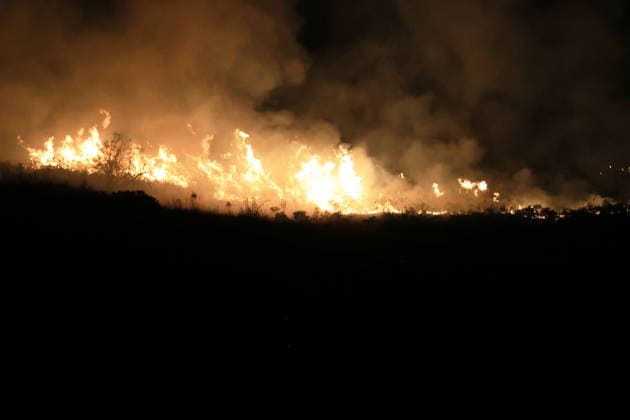 IPA88637765 - The photo shows a massive fire raging on Mount Biliemi in Partinico and in the Camporeale area  Copyright: xAlbertoxLoxBiancox xAlbertoxLoxBiancox IPA88637765