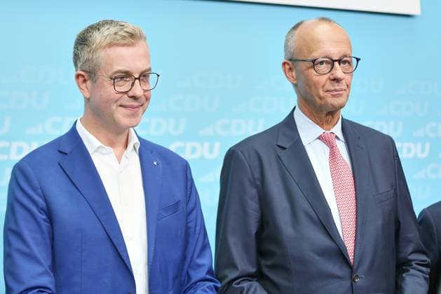 Berlin, Deutschland, 17.09.2026: Konrad-Adenauer-Haus: Wahlkampf-Schlussspurt der CDU: CDU-Spitzenkandidat für Berlin Stefan Evers und Bundeskanzler Friedrich Merz (CDU) Copyright: xdtsxNachrichtenagenturx dts_135182