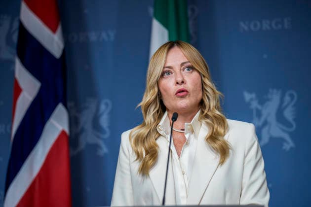 Italias statsminister besoker Norge Oslo 20260917. Italias statsminister Giorgia Meloni og statsminister Jonas Gahr Store (Ap) pa pressekonferansen etter mote i regjeringens representasjonsanlegg i Parkveien torsdag ettermiddag. Foto: Stian Lysberg Solum NTB Oslo Norge b0eu07Se3bg EDITORIAL USE ONLY Ref:_POLb0eu07Se3bg.jpg Copyright: xStianxLysbergxSolumx xNTBx