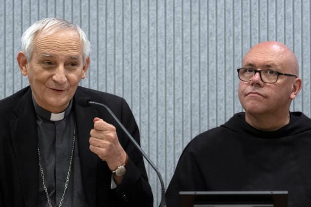 Vatican Italy,Rome,Vatican 2026 09 17 Cardinal Matteo Zuppi (L) accompanied by Brother Marco Moroni, ,speaks during Press conference to present the celebrations and the program for the feast of St. Francis of Assisi, Patron Saint of Italy (scheduled for October 3 and 4, 2026) .Copyright Alessia Giuliani Catholicpressphoto EDITORIAL USE ONLY - NO BOOKS Copyright: xALESSIAxGIULIANIx xCatholicxPressxPhotox