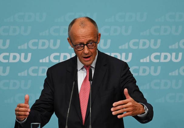 Chancellor Merz joins Evers for CDU Berlin’s Final Campaign Push in Berlin BERLIN, GERMANY - SEPTEMBER 17: Federal Chancellor Friedrich Merz and CDU Berlin lead candidate Stefan Evers (not seen) take part in the final phase of the CDU’s Berlin election campaign under the motto: Keeping Extremists Out of Power. Solutions from the Centre , at the CDU Federal Headquarters in Berlin, Germany, on September 17, 2026. The Berlin House of Representatives election will take place on September 20, 2026. Volodymyr Sindieiev Anadolu Berlin Germany. Editorial use only. Please get in touch for any other usage.  Copyright: x2026xAnadoluxVolodymyrxSindieievx