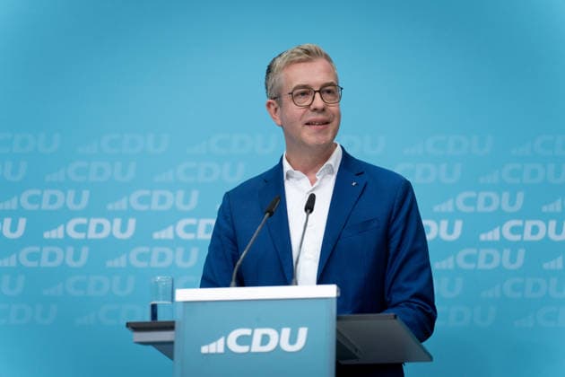 Wahlkampf-Schlussspurt, CDU, Konrad-Adenauer-Haus Berlin, Wahlkampf-Schlussspurt, CDU, Konrad-Adenauer-Haus, Spitzenkandidat CDU, Berlin, Stefan Evers Berlin Berlin GER